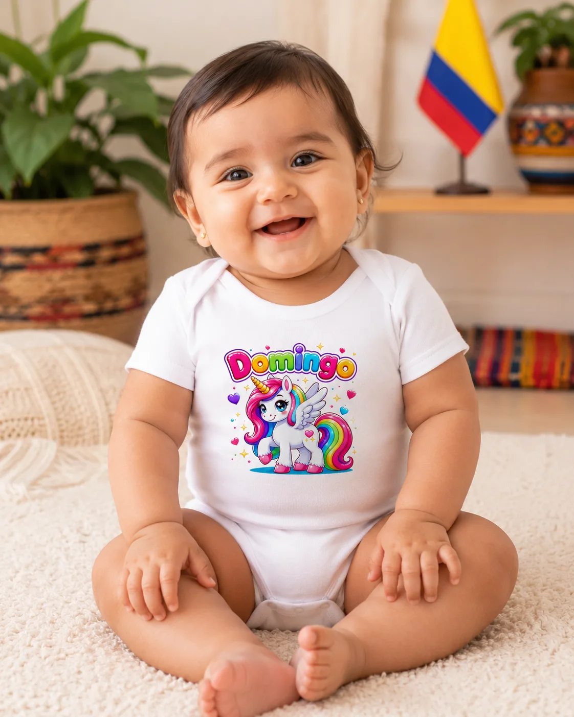 Mameluco para Bebé con Unicornio Arcoíris – Domingo